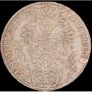 Slovakia. RDR 20 Kreuzer 1771 B Kremnica Silver