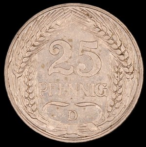 Germany. Empire 25 Pfennig 1912 D Munich