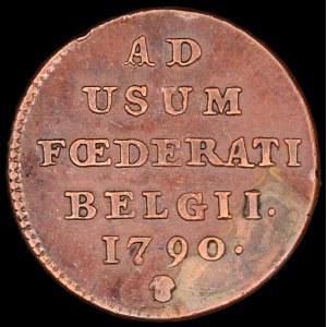 Austrian Netherlands. RDR 1/2 Liard 1790 Brussels Insurrection Coinage