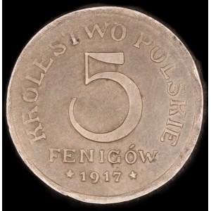 Poland. 5 Fenigow 1917 Stuttgart