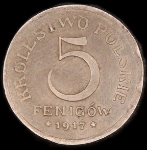 Poland. 5 Fenigow 1917 Stuttgart