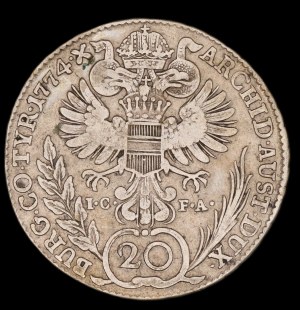 Austria. RDR 20 Kreuzer 1774 Vienna Silver
