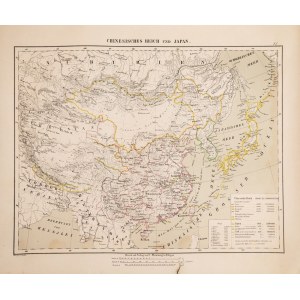 MAPA CHIN i JAPONII, Carl Fleming, Głogów, po 1855