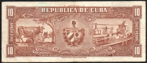 Cuba. 10 Pesos 1958