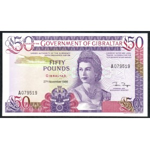 Gibraltar. 50 Pounds 1986