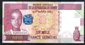Guinea. 10000 Francs 2012
