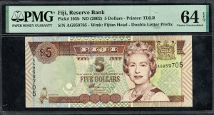 Fiji. 5 Dollars 2002