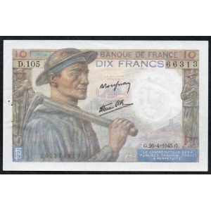 France. 10 Francs 1945