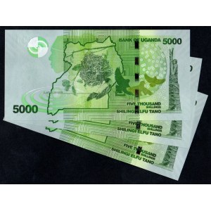Uganda. 5000 Shillings 2019 3 Consecutive Banknotes