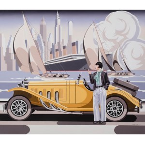 Tomasz Kostecki (b. 1964), Woman and Yellow Mercedes, 2024