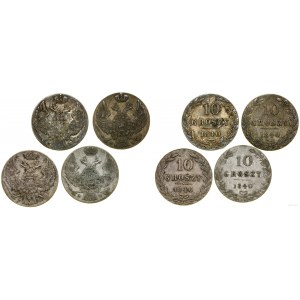 Poland, set of 4 x 10 pennies, 1840 MW, Warsaw