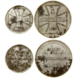 Polsko, šarže 2 mincí: 1 kopiejka a 3 kopiejky, 1916 A, Berlín