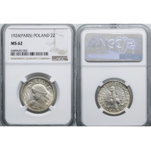 Poland, 2 zloty, 1924, Paris