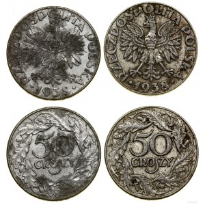 Poland, lot of 2 x 50 groszy, 1938, Warsaw