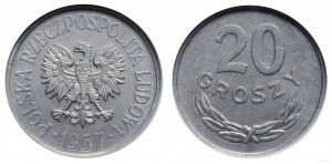 Poland, 20 groszy, 1957, Warsaw