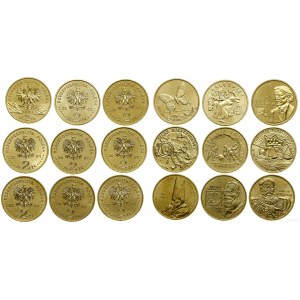 Poland, set of 9 x 2 gold, 2001, Warsaw