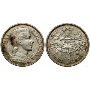Latvia, 5 lats, 1931, London