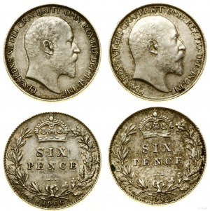 United Kingdom, 2 x 6 pence lot, 1906, 1908, London