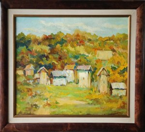 Slawomir Mieleszko (1938 Nowy Swierżeń - 2021 Warsaw), Landscape with beehives, 2000
