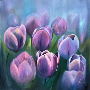 Anna Kołakowska, Field of purple tulips