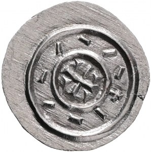Hungary 1 Denar ND 1131-41 Béla II Var. E and line, Cross with 9 dots