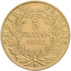 5 Francs 1862 BB NAPOLEON III. Strasbourg