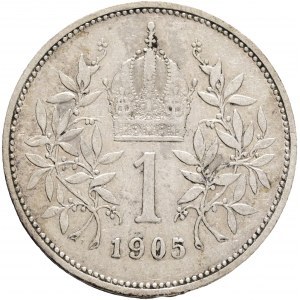Austria 1 Corona 1905 FRANZ JOSEPH I. Patina