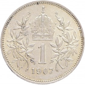 Austria 1 Corona 1907 FRANZ JOSEPH I. RR!