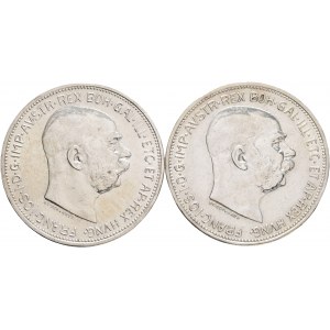 Austria 2 Corona 1912-3 Lot 2 coins FRANZ JOSEPH I.