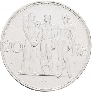 20 Kronen 1934 Silber Erste Republik der Tschechischen Republik