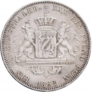 Bavaria 1 Vereinsthaler 1862 MAXIMILIAN II.