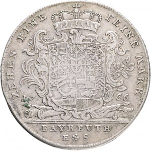 Brandenburg 1 Thaler 1766 ES FRIEDRICH CHRISTIAN Bayreuth, R!