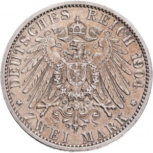Mecklenburg-Schwerin 2 Mark 1904 A FRIEDRICH FRANZ IV. and ALEXANDRA, Wedding