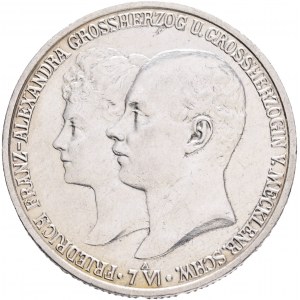Mecklenburg-Schwerin 2 Mark 1904 A FRIEDRICH FRANZ IV. and ALEXANDRA, Wedding
