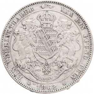 Saxony 1 Vereinsthaler 1862 B JOHANN I.