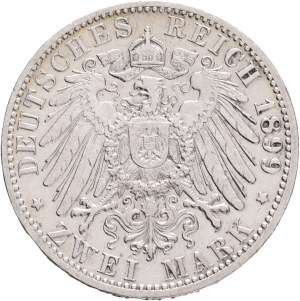 Württemberg 2 Mark 1899 F WILHELM II.