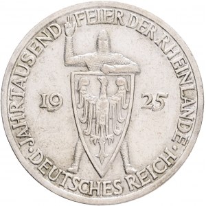 Weimar rep. 3 Mark 1925 A 1000th Anniversary of Rheinland