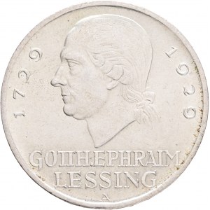 Weimar rep. 5 Mark 1929 A 200th Gotthold Lessing