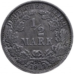 Germany empire 1/2 Mark 1917 G WILLHELM II.