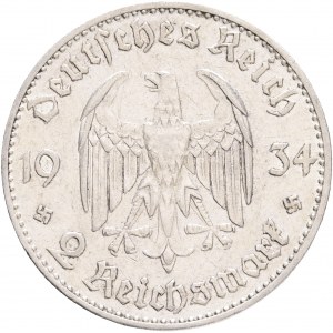 Third Reich 2 Mark 1934 F Potsdam and date