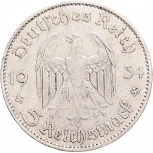 Third Reich 5 Mark 1934 J Potsdam and date
