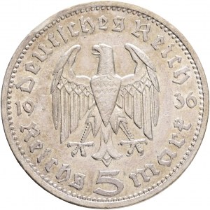 Third Reich 5 Mark 1936 A P.von Hindenburg