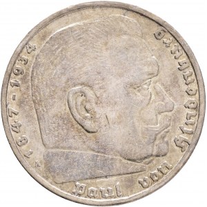 Third Reich 5 Mark 1936 A P.von Hindenburg