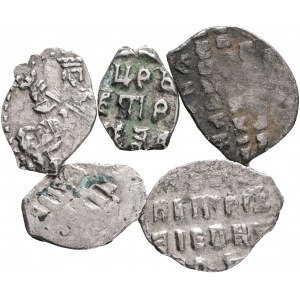Russian Empire 1 Kopeck Lot 5 coins ND Peter I.