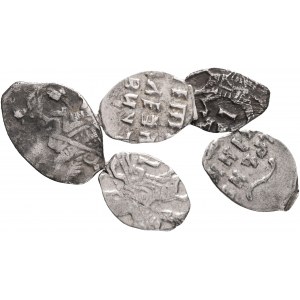 Russian Empire 1 Kopeck Lot 5 coins ND Peter I.