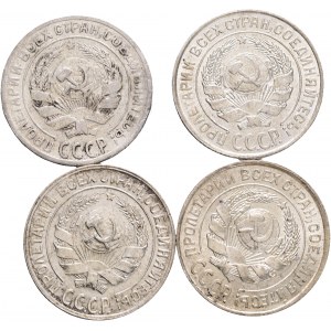 Lot 4 coins 10 Kopeks 1925,7,9,30 CCCP Soviet Union