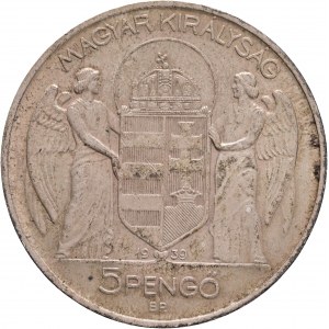 5 Pengö 1939 BP Anniversaire de Miklós Horthy