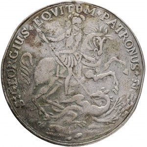 Medal Medal of the 19th century, St. George slaying a dragon/Ship with Christ and the 12 Apostles in a storm