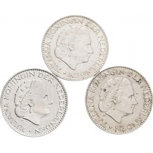 Lot 3 pièces 1 Gulden 1954,5,6 JULIANA