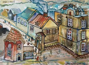 MAŚLUSZCZAK FRANCISZEK (ur. 1948), Spacer z psami